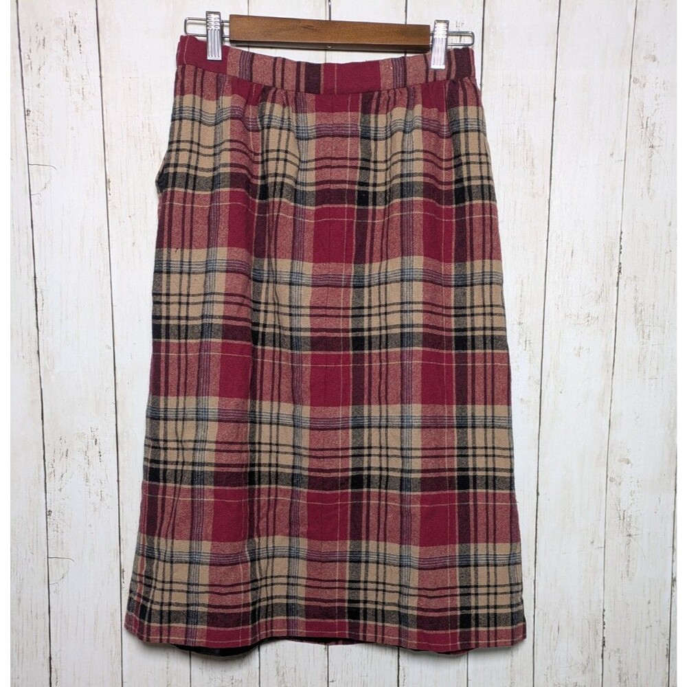 Vintage Pendleton Plaid Wool Skirt Petite 10 Cottagecore Rustic Upcycle *READ* - Picture 2 of 8